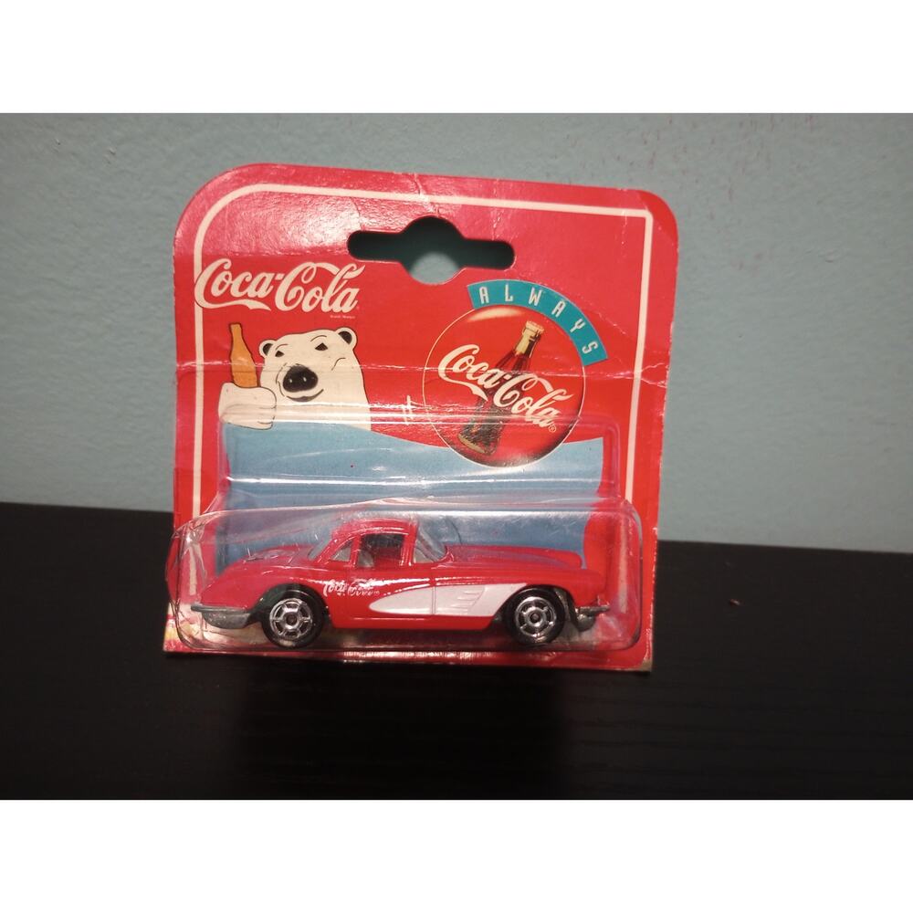 Coca-Cola 1997 Vintage Majorette Red Toy Car 58 Corvette‎